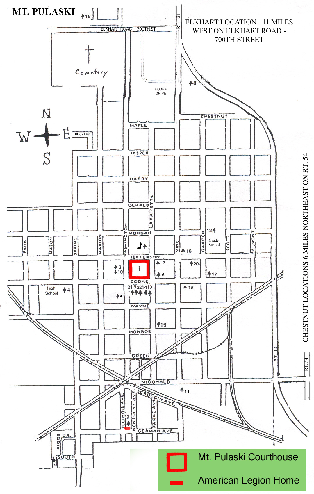 Mt Pulaski City Map